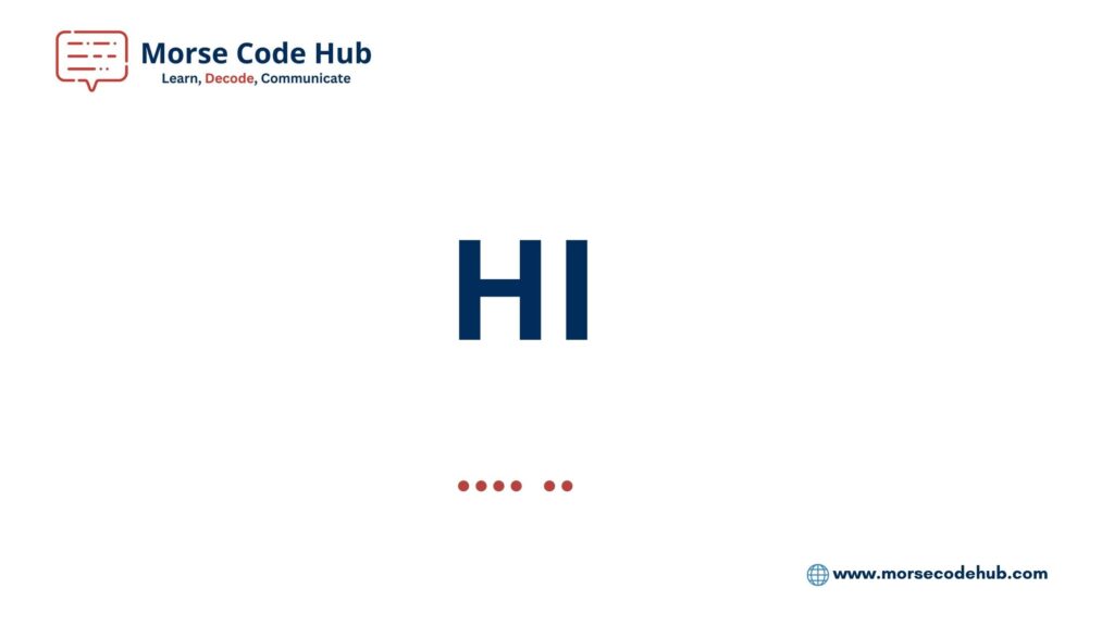 Hi in Morse Code